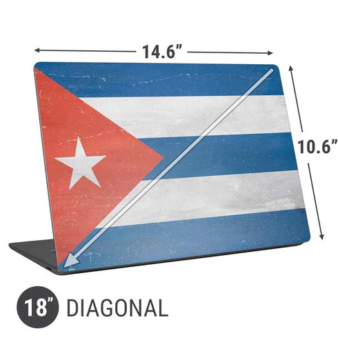 Cuban Flag Distressed Universal Laptop 18in (14.6 x 10.6in) Skin
